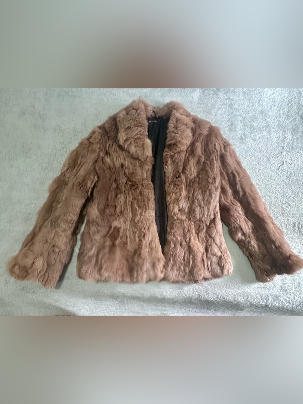 VINTAGE Women's Genuine Rabbit Fur Jacket - Tan/Small